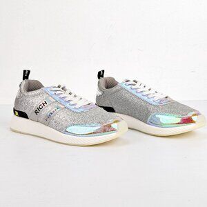 John Richmond Women Hologram Glitter Metallic Sneakers 9US EUR40